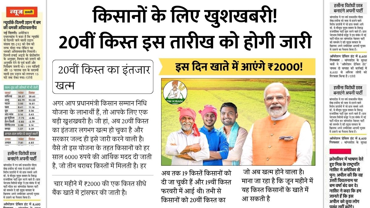 PM Kisan 20th Installment